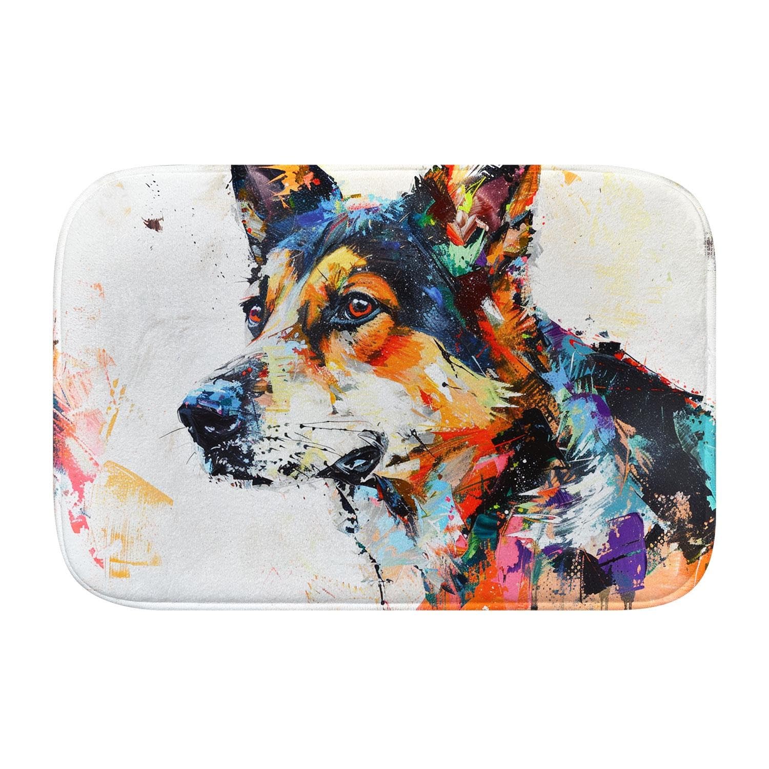 Tapis de bain moderne Chien 623 idéal pour sécuriser et décorer une salle de bain familiale