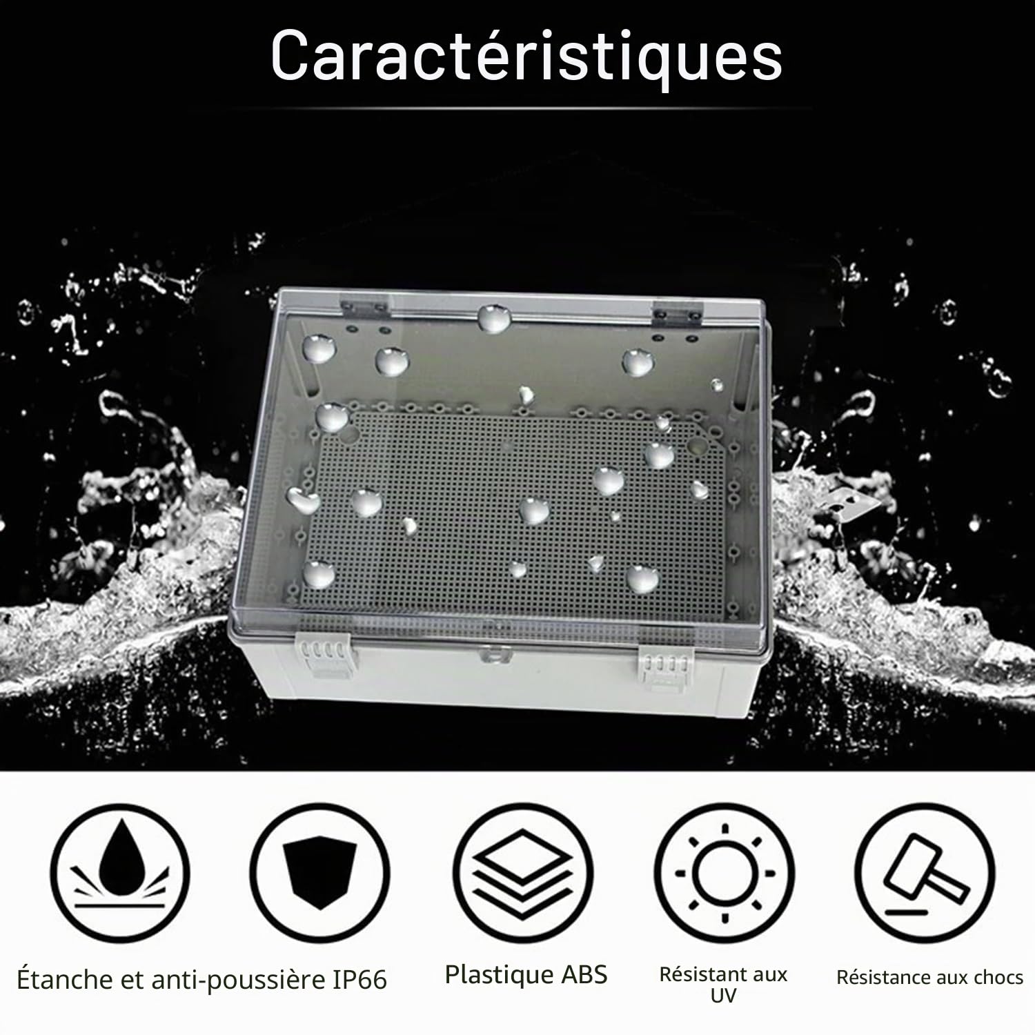 Coffret Electrique Etanche Exterieu,Boîte De Dérivation Electrique,Boitier Electrique Étanche Avec Couvercle à Charnière,Ip67 Boîte De Jonction En Plastique Abs,Gris Porte Transparente(210x210x140mm)
