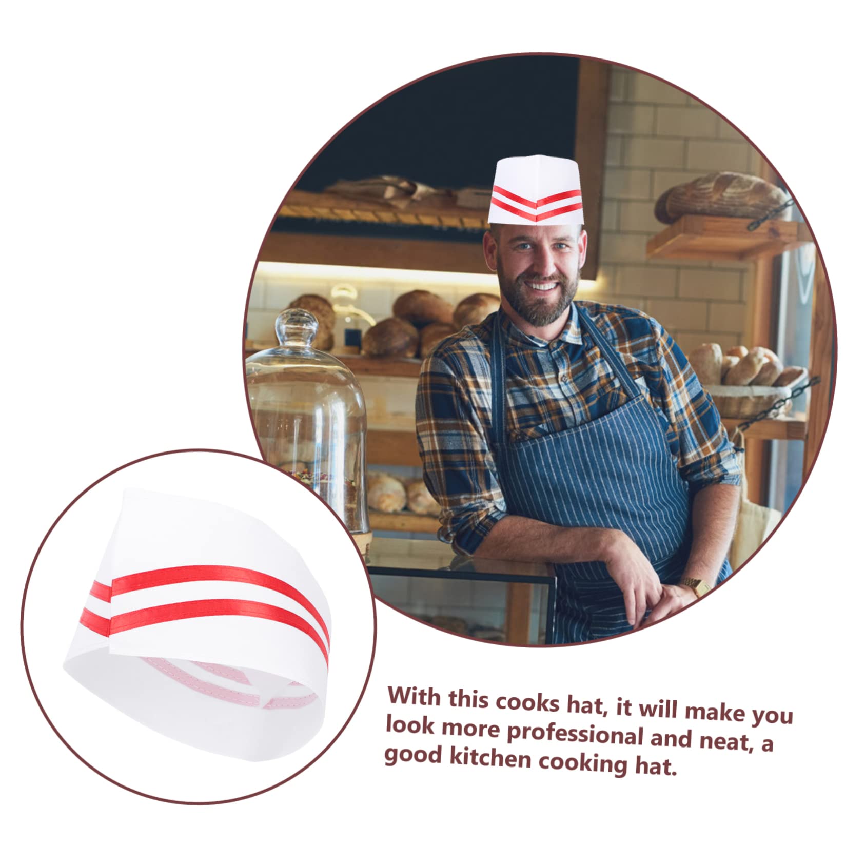 BESPORTBLE Gorro De Chef Unisex para Cocina Y Restaurantes Sombrero De Trabajo Y Resistente Aceite para Cocineros Y Reposteros