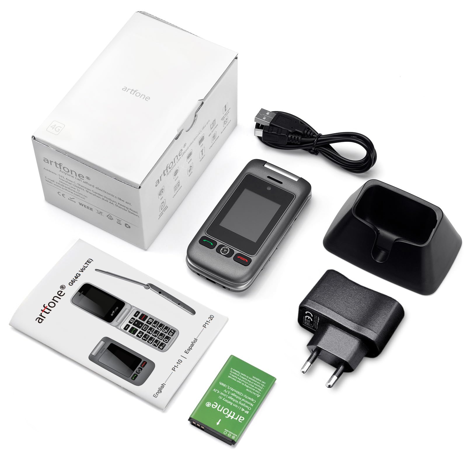 Artfone Senior Obile Phone Without Contract, Folding Obile Phone With - View #9