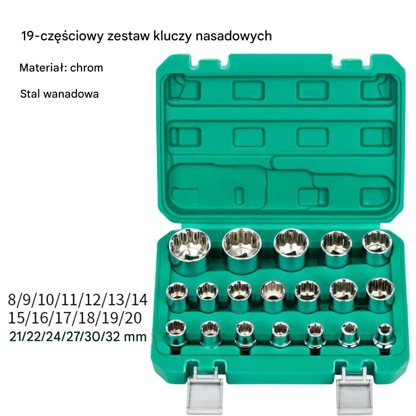 Zestaw Kluczy Nasadowych 8-32mm Stal Stopowa
