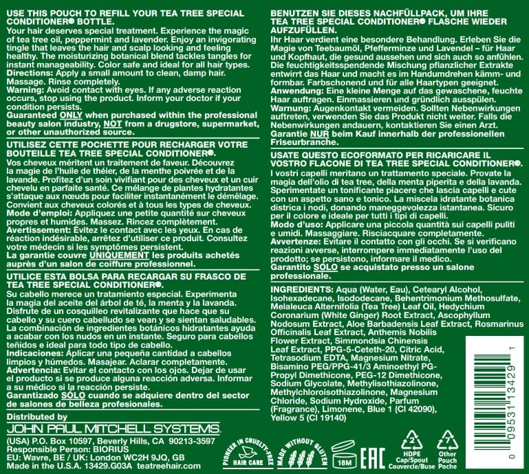 Image of Tea Tree Special Conditioner, Detangles, Smooths + Softens, For All Hair Types