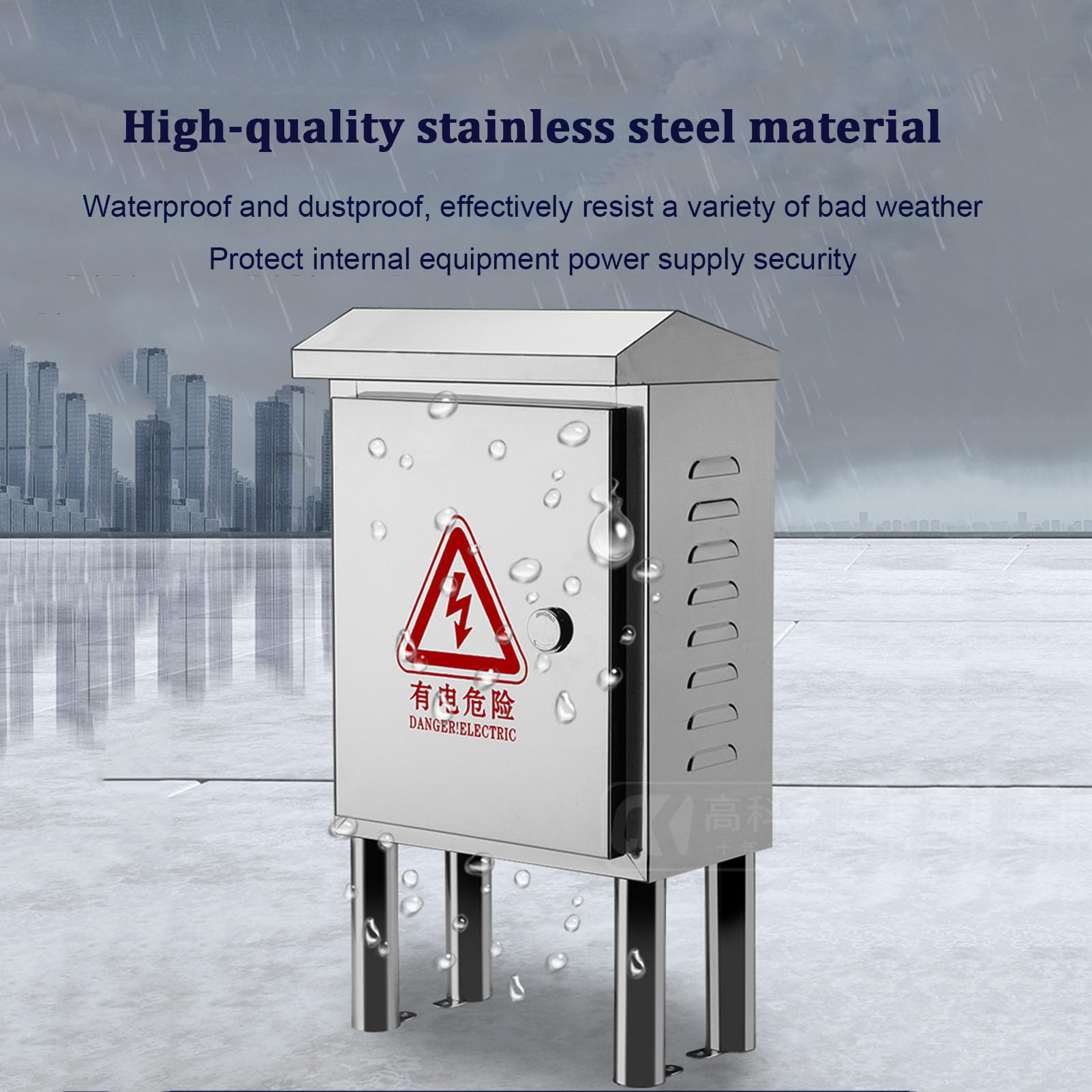 XBTGS Caja eléctrica de Acero Inoxidable Impermeable - Caja de Red Exterior, Caja de Conexiones metálica para proyectos y medidores eléctricos, gabinete de distribuci,Color-500 * 400 * 180mm