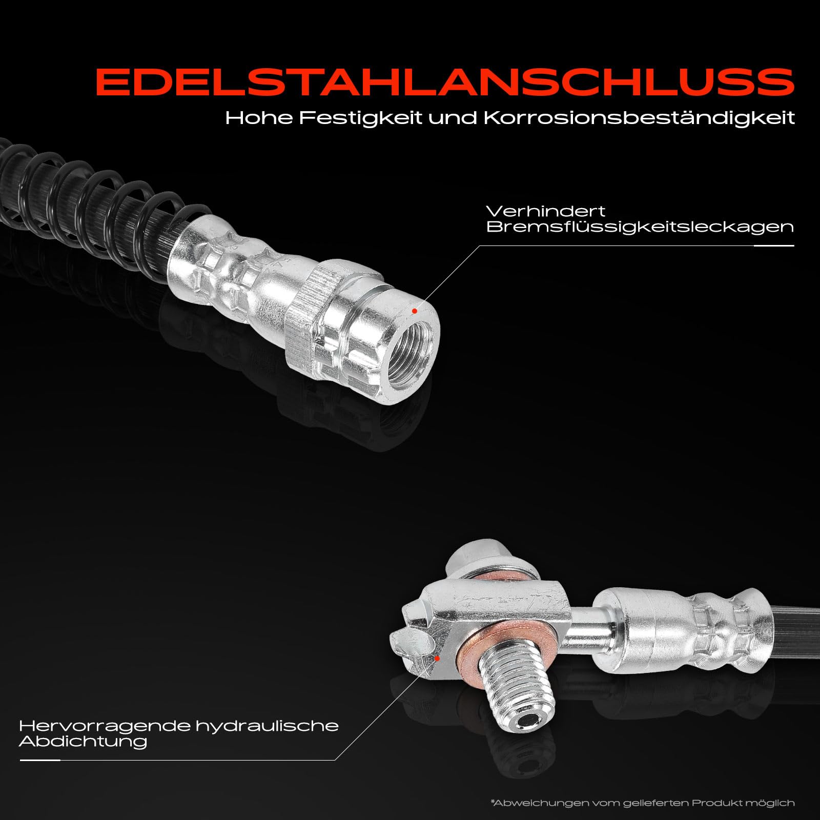 Frankberg 2 mangueras de freno delantera izquierda y derecha 2205423 | Compatible con: Altea XL 5P5 5P8, T.o.u.r.a.n 1T1 1T2, Golf VI Cabriolet 517, Golf Plus 521 5M1, O.c.t.a.v.i.a II 1Z3