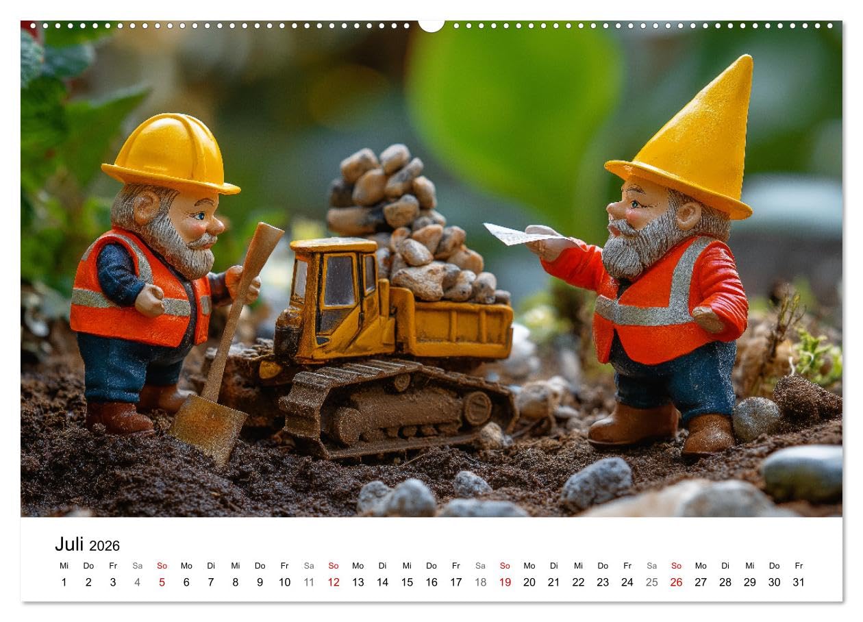 Berufe der Gartenzwerge (hochwertiger Premium Wandkalender 2026 DIN A2 quer), Kunstdruck in Hochglanz: Gartenkalender mit lustigen Gartenzwergen in ... Wichtel-Fans und all (CALVENDO Spass)