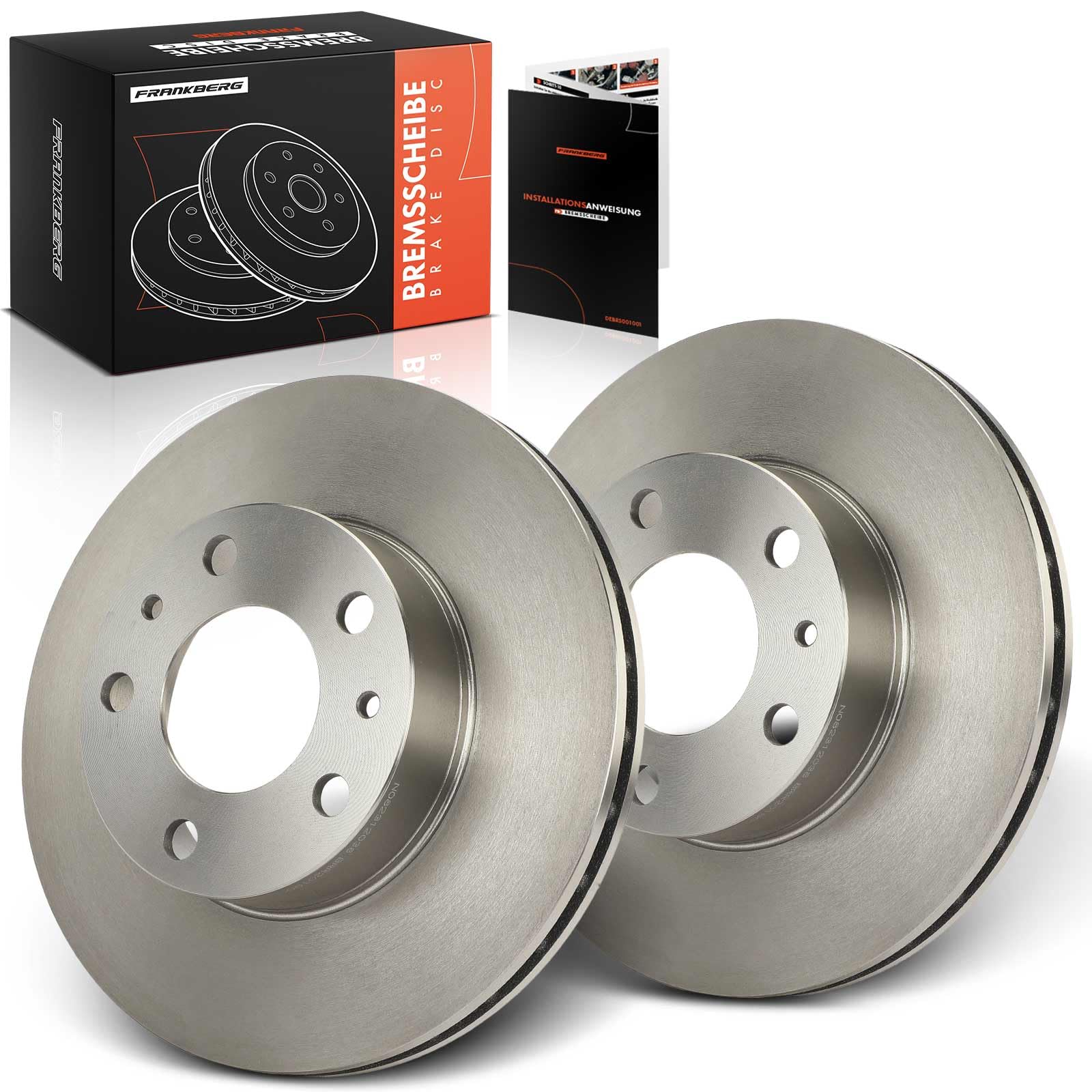 Frankberg Set di dischi freno incl. 2x Dischi Freno Anteriore Ventilato Diametro280mm Compatibile con Ducato Furgone 250 Ducato Bus 250 Boxer Bus Jumper Bus Replace# 424926,4246L2