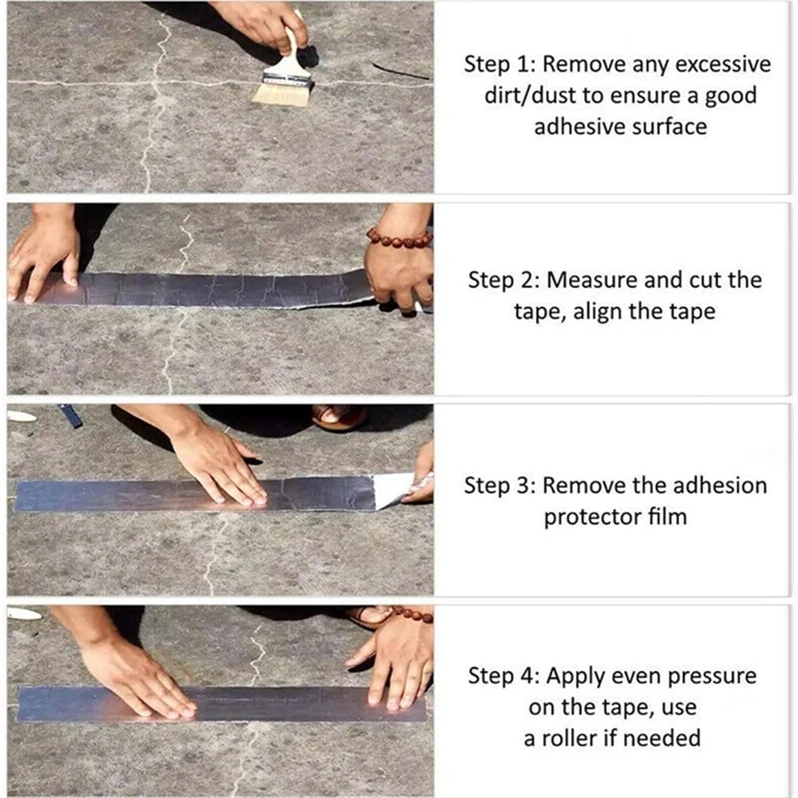 Cinta impermeable de butilo, Cinta butílica del agua papel de aluminio for tamaños múltiples la reparación fugas(10cmx10M)