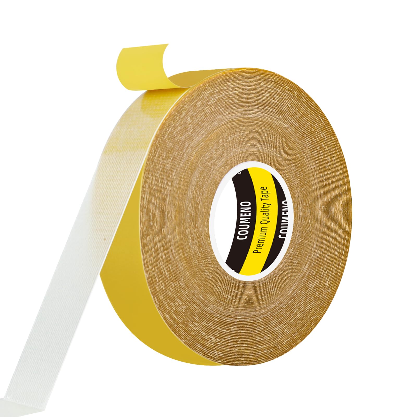 COUMENO Double Sided Tape 30mm×20m, Heavy Duty Mounting Tape, Strong Adhesive Tape for Wall with Transparent Cloth Mesh, Super Sticky & Easy to Tear by Hand Tape for Picture Hanging,Carpets,DIY Crafts