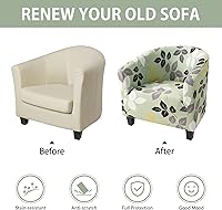 Vista 6 de HOTNIU Funda para silla de club, fundas para sillas de bañera para sillones, funda elástica para sillón, protector de silla de club, cubiertas