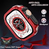 Vista 4 de NINKI Funda protectora para Apple Watch Ultra 2 de 1.929 in, color negro con rojo, a prueba de golpes, de TPU suave, funda protectora para Apple