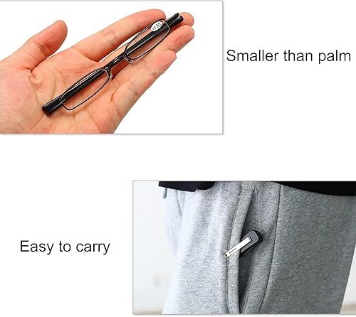 Miniatura 6 de Mini lentes de lectura con bolígrafo delgado con estuche de clip portátil, lectores de bolsillo pequeño para hombres y mujeres