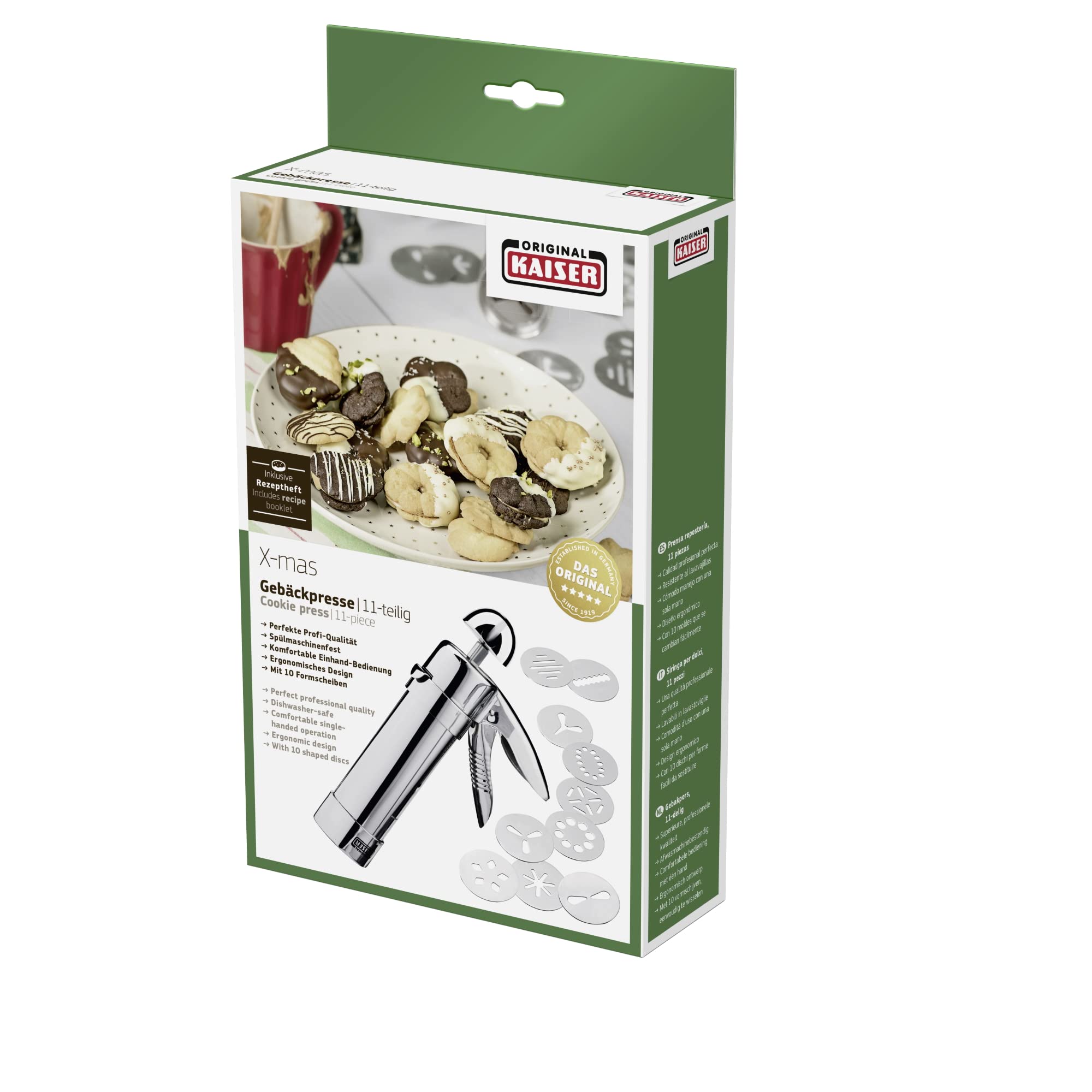 KAISER Biscuit Press 10 Pieces Stainless Steel Home & Kitchen