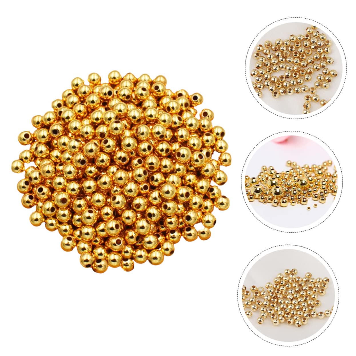 Uonlytech 300 Cuentas Espaciadoras Doradas para Joyería Diy, Cobre Ligero, Fáciles de Usar, Adecuado para Pulseras y Manualidades