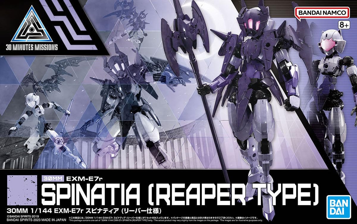 BANDAI SPIRITS 30MM EXM-E7r Spinnatia (Reaper Specifications) 1/144 Scale Color Coded Plastic Model, Black, 19×30×5cm - Image 2