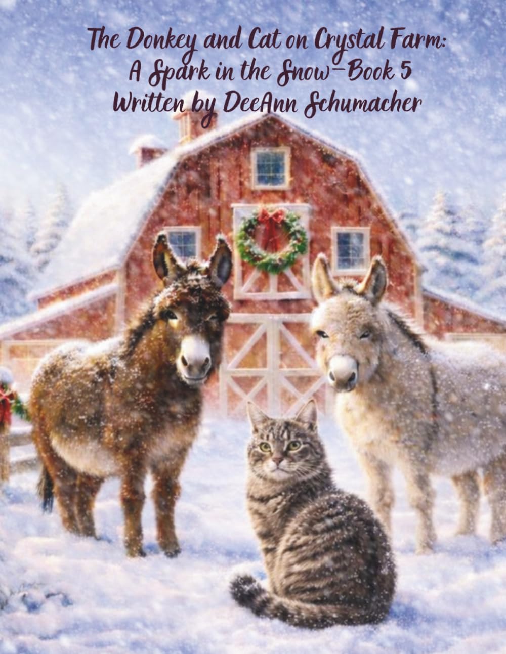 The Donkey and Cat on Crystal Farm: A Spark in the Snow
