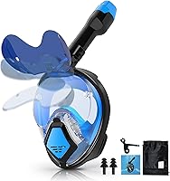 Vista 12 de Devilfish Full Face Snorkel Mask Adults, Dry Top System Snorkeling Set with Foldable Sunglasses, 180 Degree Panoramic View Snorkel Gear, Scuba