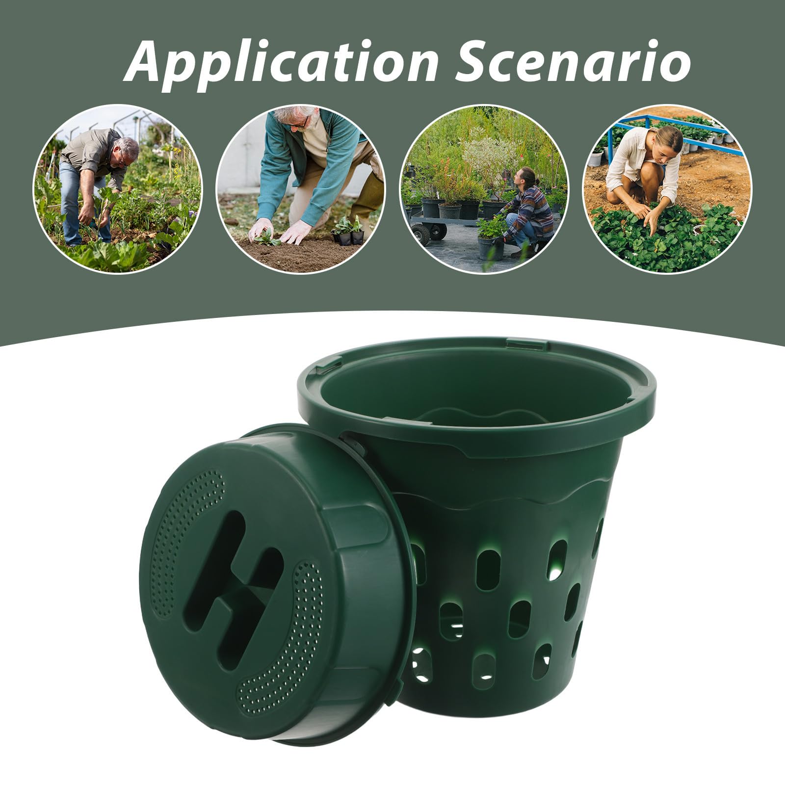 Compostadora de Plástico Verde para Residuos Orgánicos y Desechos de Cocina Vermicompostaje para Jardín y Exteriores