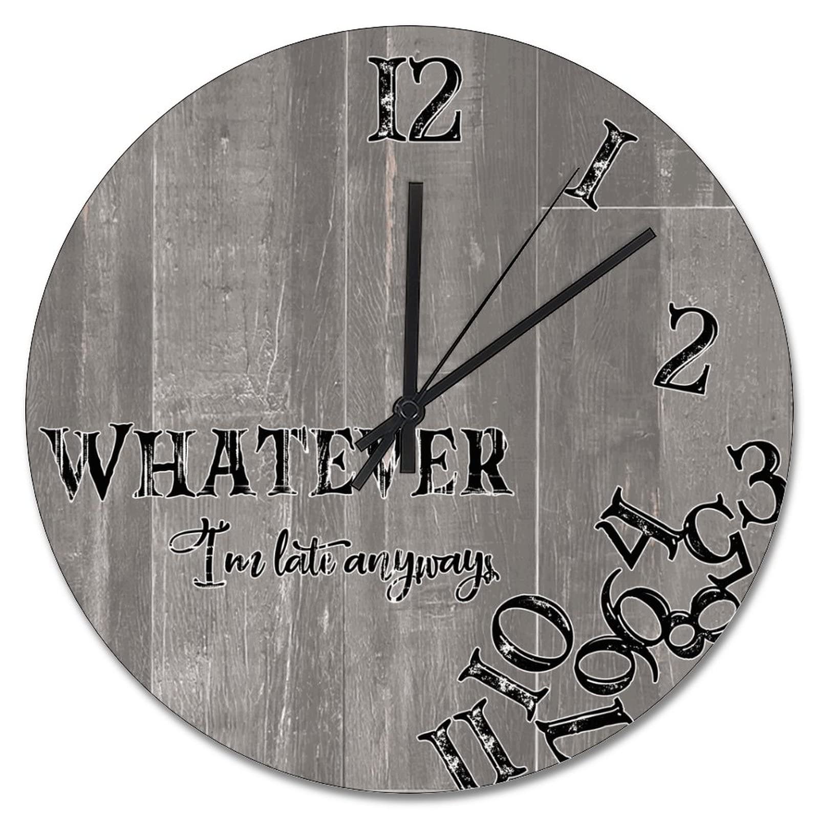 Horloge murale en bois de grange silencieuse 38,1 cm pour décoration ferme