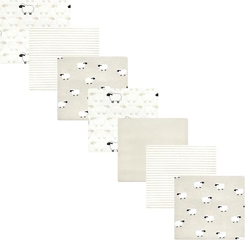 Miniatura 14 de Hudson Baby Paquete de 7 mantas receptoras unisex de franela de algodón para bebé, Dino Friends, talla única Abeja,Azul Verde Dino,Azul