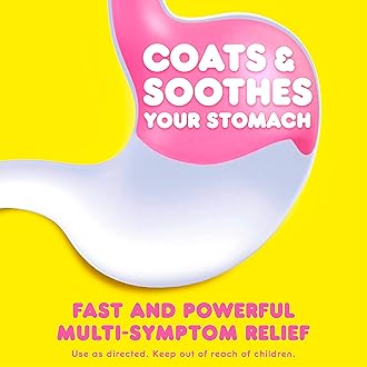 Pepto Bismol Chews, Upset Stomach Relief, Nausea Relief, Heartburn Relief, Indigestion Relief, Anti Diarrhea Medication for Adults - 5 Symptom Fast Relief, 72 Chewable Tablets (3x24 ct)