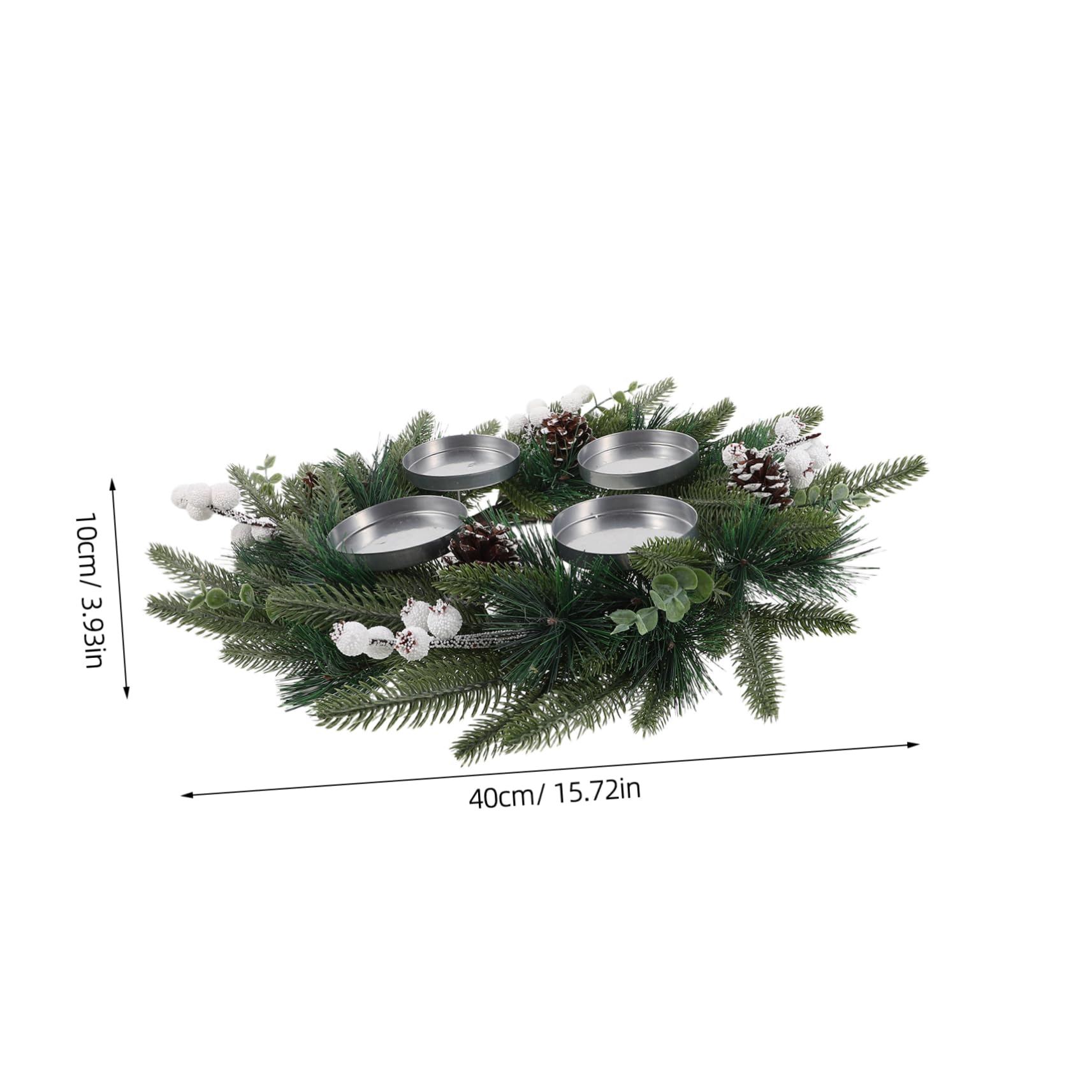 ABOOFAN Guirnalda de Adviento de Navidad con Portavelas de Pino Artificial y Cono para Chimenea o Centro de Mesa Navideña Colgante de Decoración Navideña