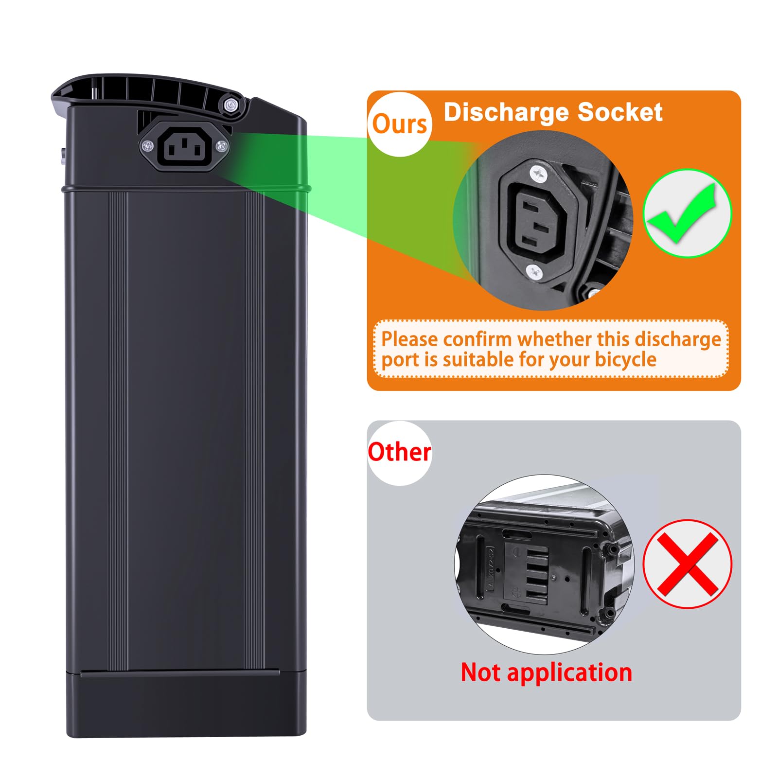 electric bicycle battery size SEENRONGYUAN 48V 25Ah Ebike Battery, 48Volt Folding E-Bike Lithium Replacement Batteries with 30A BMS for 100W 250W 350W 500W 700W 1000W Motor, 14.37 x 5.12 x 3.43 Inches (48V 25AH) Colour:Georgia Tyee Vacilando Travel Backpack – archive-adidas and XT60 interface).2