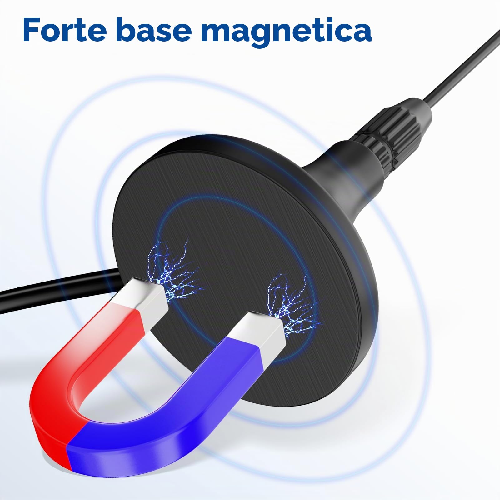 Bingfu Antenna Radio DAB FM Telescopico Interno Ricambio Cavo 2 m | Base Magnetica, per Sintonizzatore Tuner HiFi, Amplificatore Digitradio, Home Theatre, Ricevitore Stereo Digitale DAB + Casa
