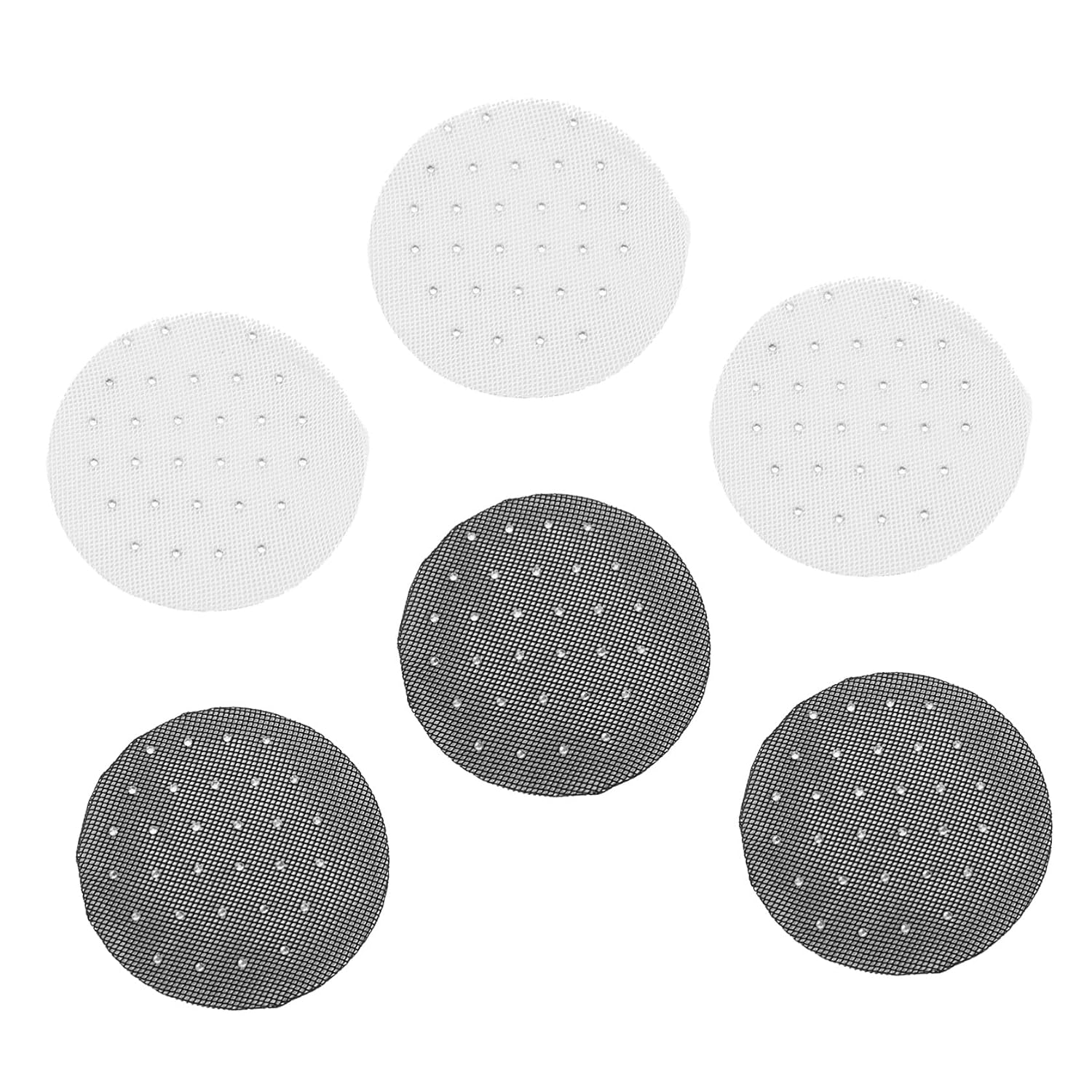 6pcs Rhinestones Mesh Hair Bun Nets Invisible Bun Covers for Ballet Dancers Hair Accessories Black and White