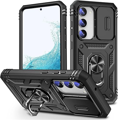 Miniatura 8 de Funda para Galaxy S23, Caja Del Teléfono De La Cubierta De La Cámara Con Soporte De Anillo De Rotación Para Samsung Galaxy S23 5G - Verde Rosa