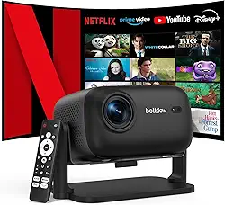 Bettdow Projetor 4k [Netflix-Licensed], Projetores Portatil 14000 Lumens Full Hd 1080p Compatível Com Android 13, Design à prova de poeira, Retroprojetor WiFi 6 BT 5.2,Foco Automático (preto)