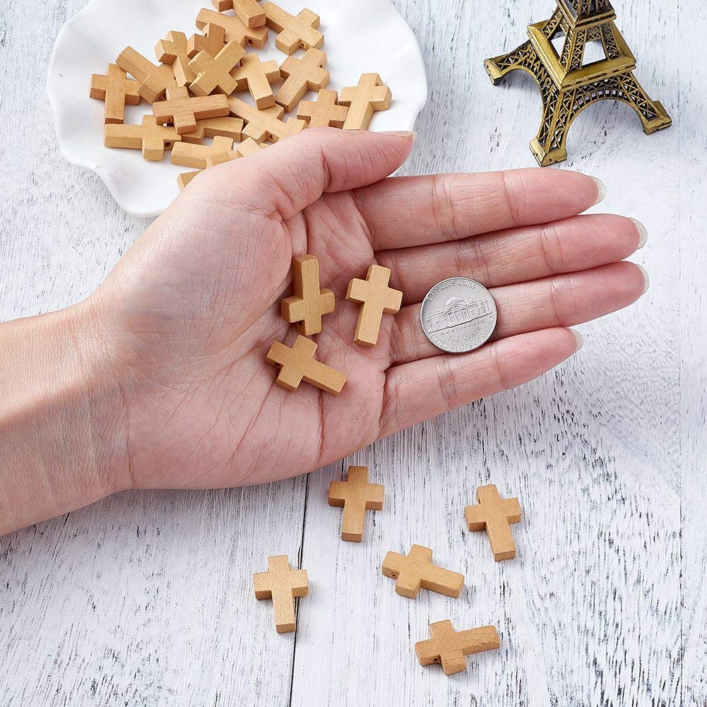 UNICRAFTALE 120 Pièces Perles Croix En Bois Perles D