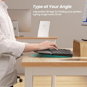 Nulea Wireless Ergonomic Keyboard, Split Keyboard with Cushioned Wrist Rest, Bluetooth and USB Connectivity, USB-C Rechargeable, Compatible with Windows Mac(Black)