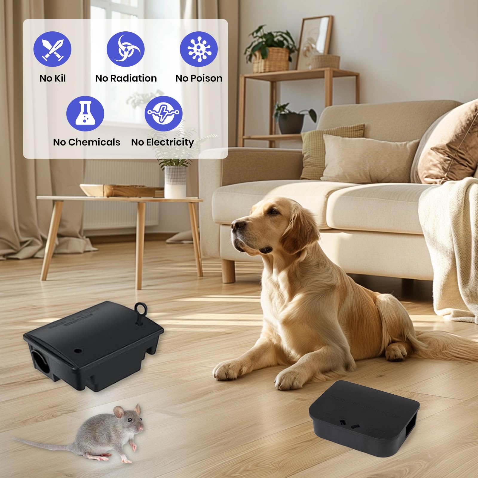 Paquete de 12 estaciones para roedores con llave, bloqueo mejorado para la seguridad de los niños, cajas de cebo de acero resistente para uso en interiores y exteriores