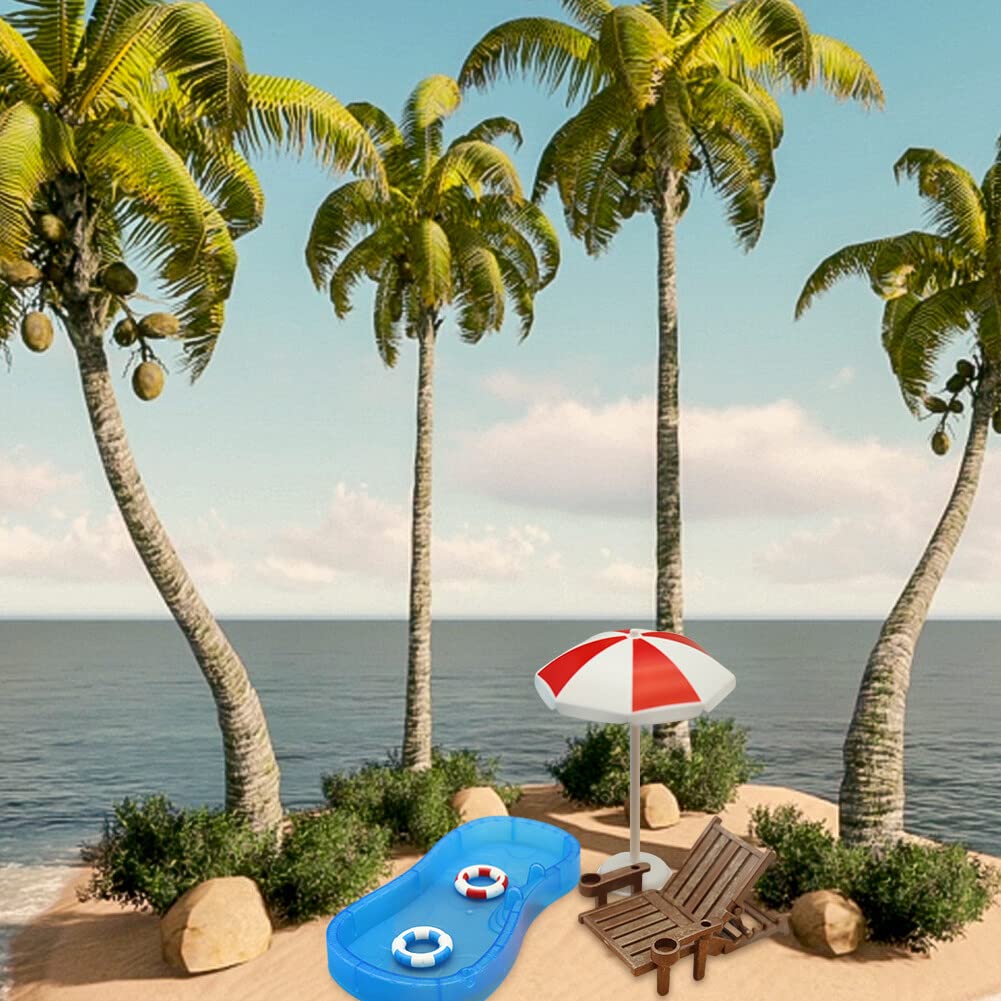 Produktbild von Miniatur Strandstühle Aus Holz – 2 Stück, Klappbar, Ca. 11 Cm, Für Puppenhaus & Deko