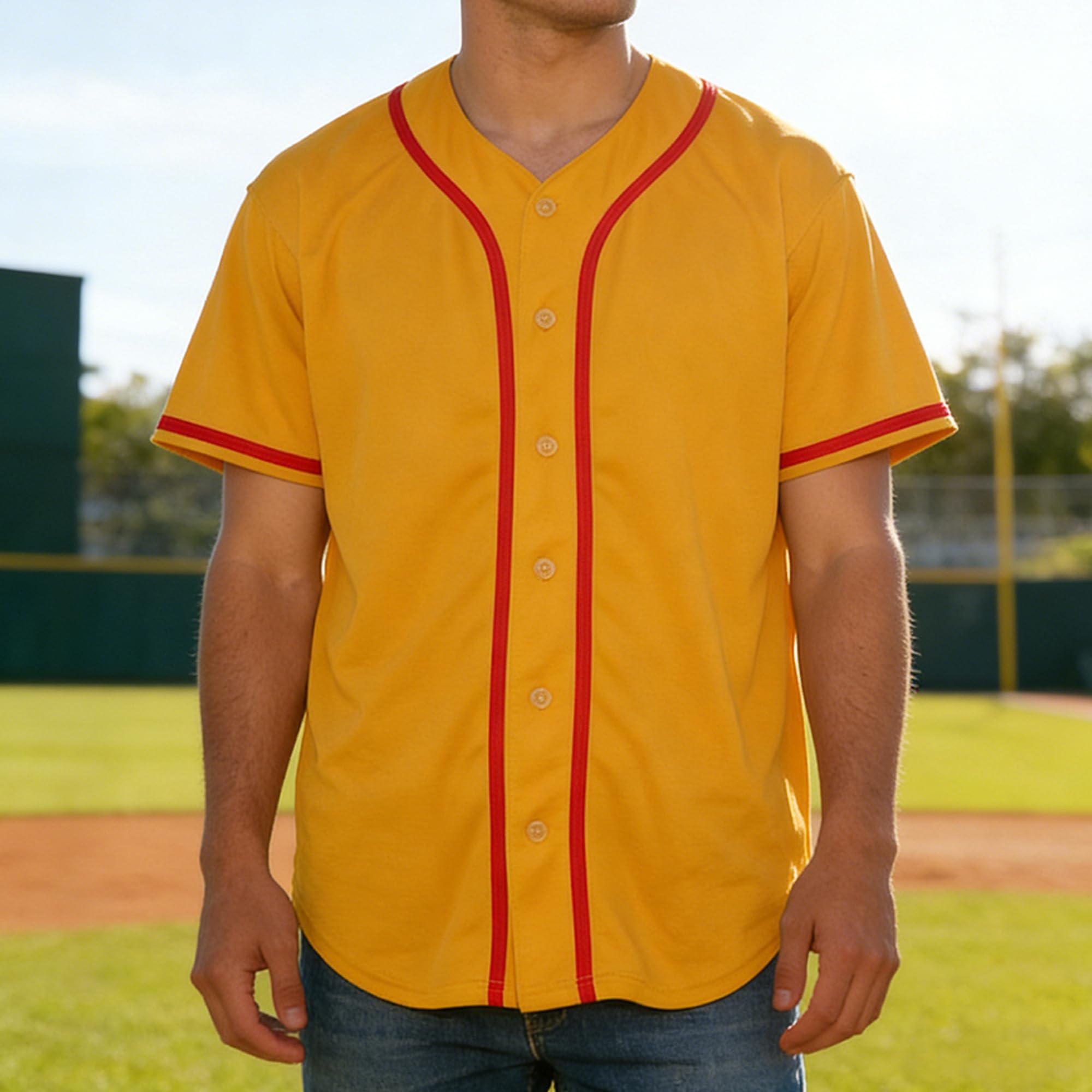 Camiseta de béisbol en blanco, camiseta casual de manga corta con botones — view 20