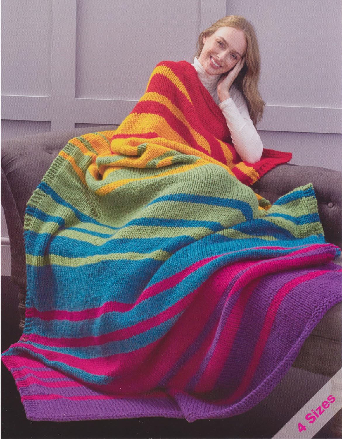 James Brett Super Chunky Knitting Pattern Easy Knit Small or Large Blanket Throw (JB843)
