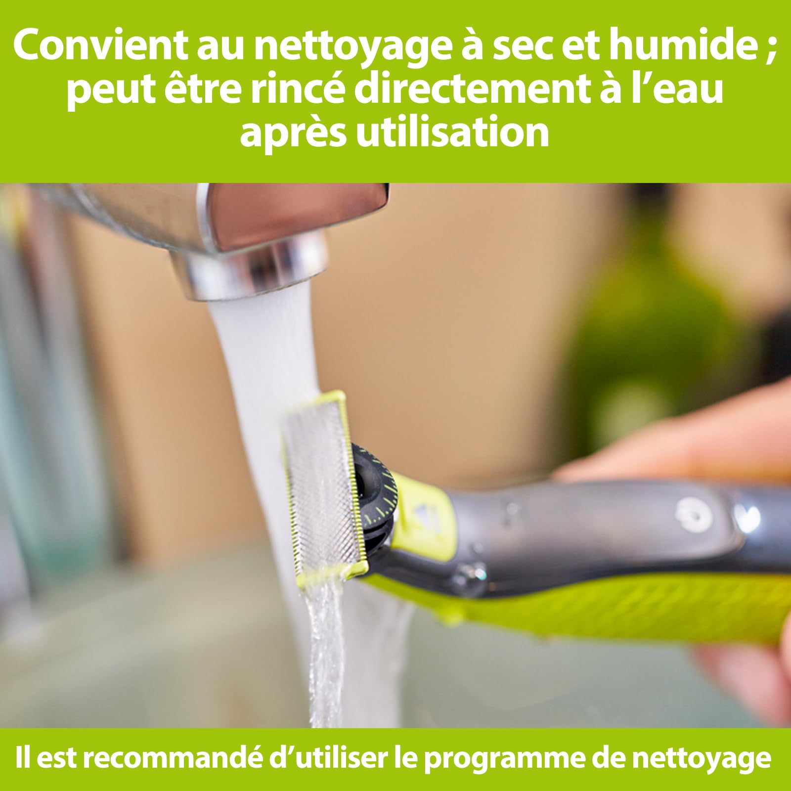 Lames de rechange pour Philips OneBlade | Lot de 3-360 lames OneBlade de rechange, pour la taille de la barbe et du corps. Lames en acier inoxydable de haute qualité, sûres et durables