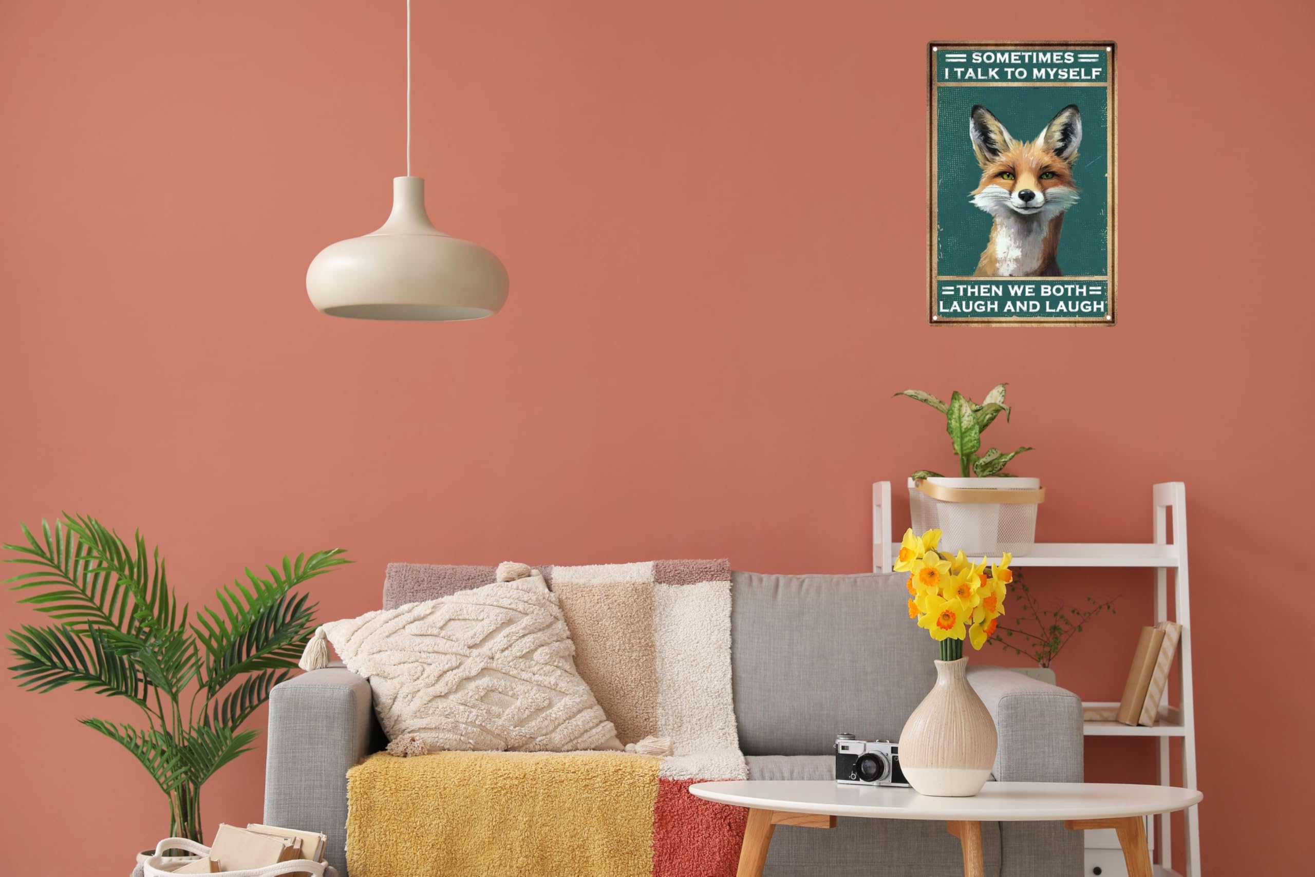 Amazon.com: Funny Retro Metal Tin Sign Fox Sometimes I Talk To