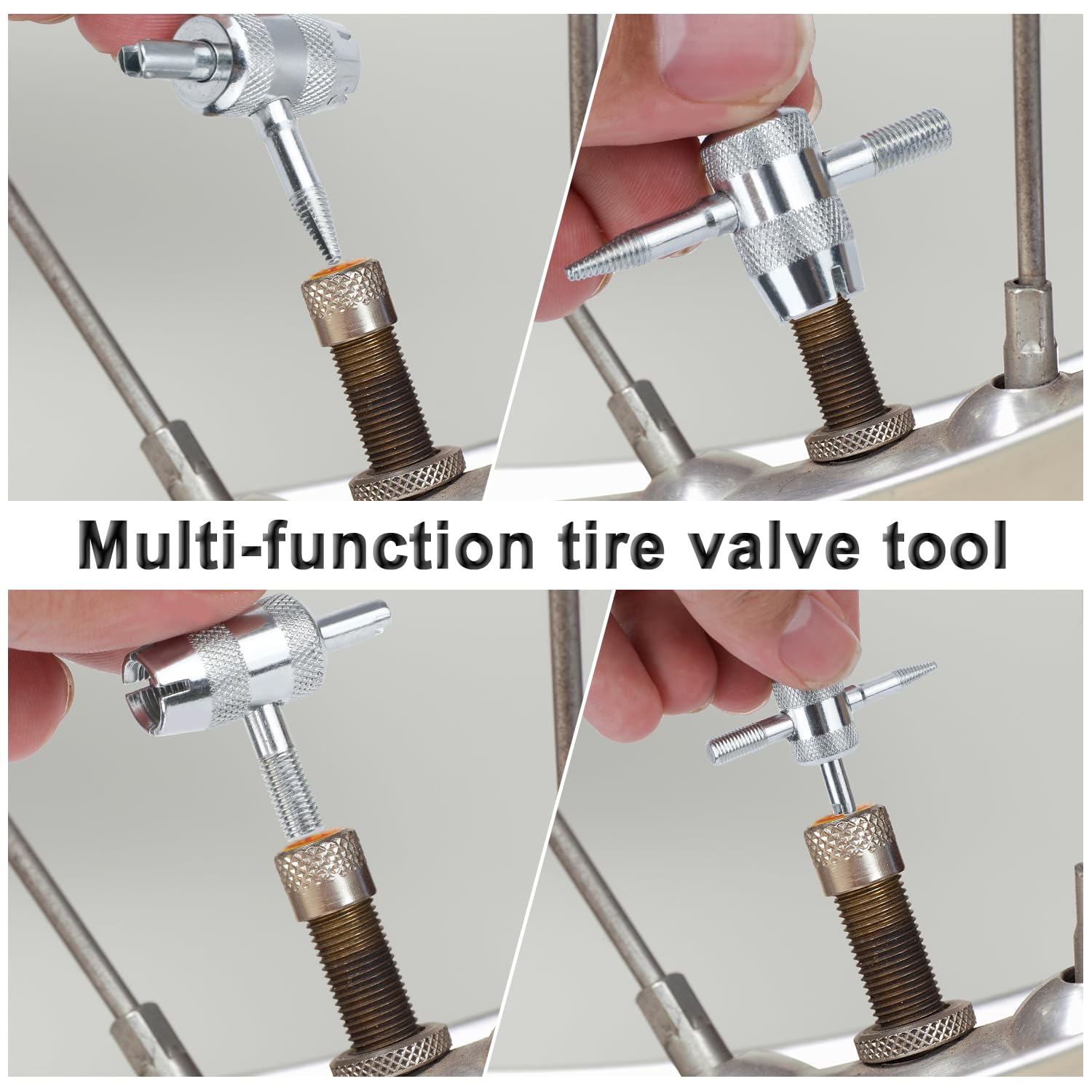 Kit 2 Outils De Démontage De Valve De Pneu - 4 En 1 - Pour Vélo, Voiture, Moto - Pratique Et Compact