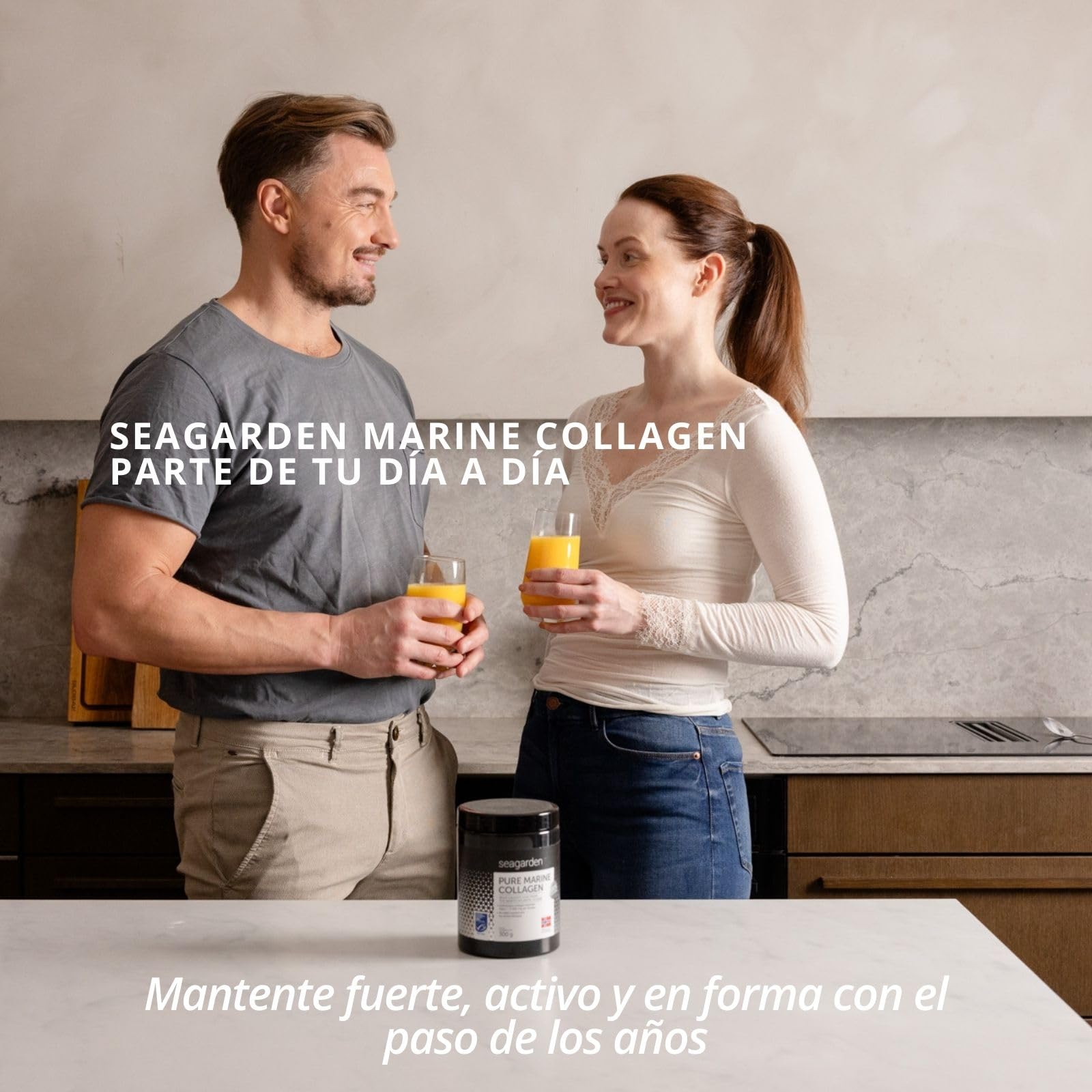 Seagarden Polvo de Colágeno Marino Puro 100% Noruego - Colágeno Hidrolizado Tipo I de Bacalao Ártico Salvaje, Para Piel, Cabello, Uñas, Tendones, Músculos - 300 g (2 Meses, Sin Sabor)