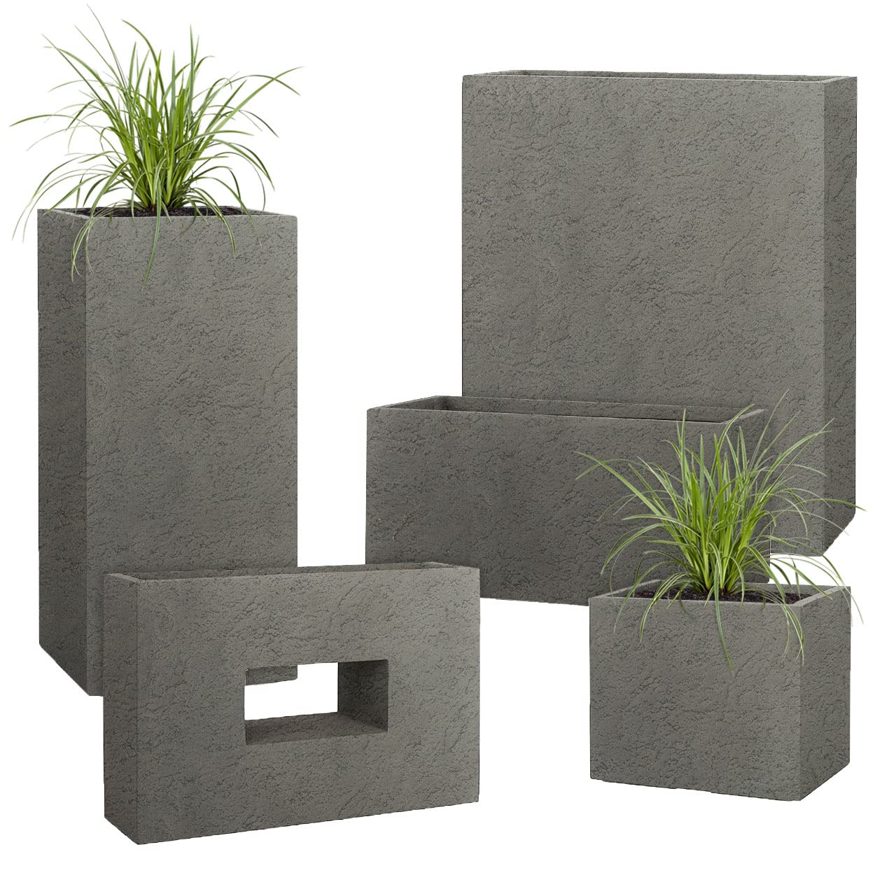 Pflanzwerk Fioriera Cubo Lava Grigio 23x23x23 Cm | Vaso In Lana Di Vetro Resistente Al Gelo E UV Per Esterno