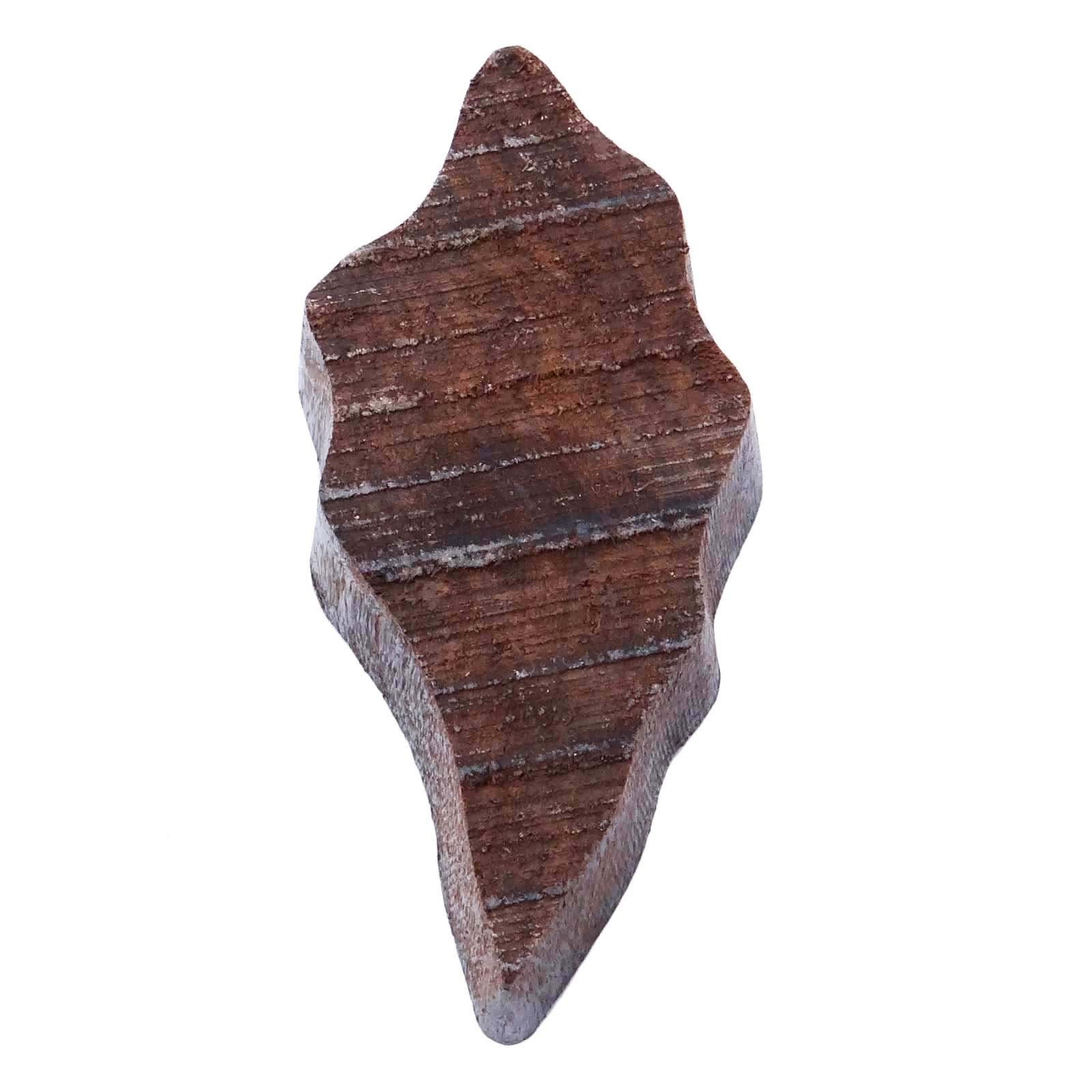 Indian Decorative Block Brown Wooden Textile Leaf Stamps Wood Printing Block