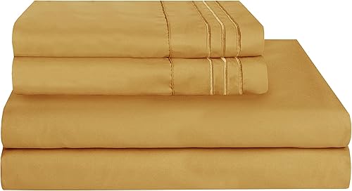 Miniatura 7 de Vacco Juego de sábanas tamaño Queen, sábanas y fundas de almohada de 4 piezas para hotel de lujo de la serie 1800, sábanas ultrasuaves,