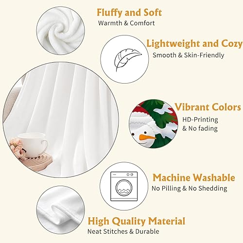 Miniatura 3 de YeeJu Manta de Navidad para bebé, color rojo, árbol de Navidad, muñeco de nieve, para bebé, bebé, cuna, carriola, suave, ligera, mullida, manta de