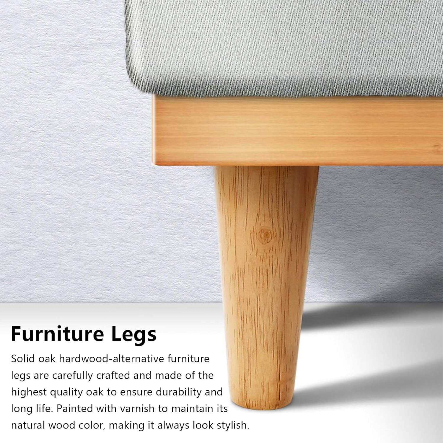 SHEENO Lot De 4 Pieds De Meubles En Bois, 15 Cm, Pieds