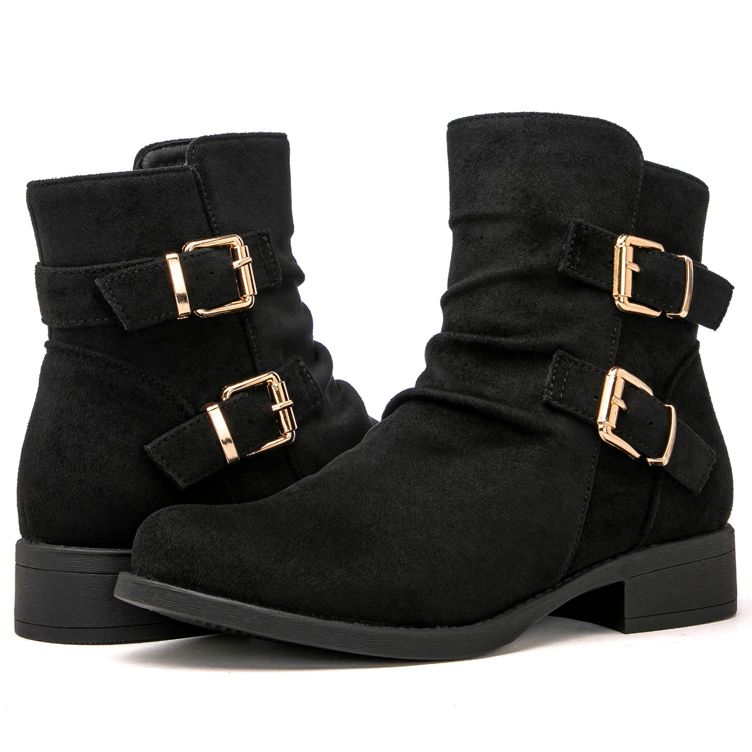 GLOBALWIN Women's Ankle Boots Fashion Booties For Women Low Heel