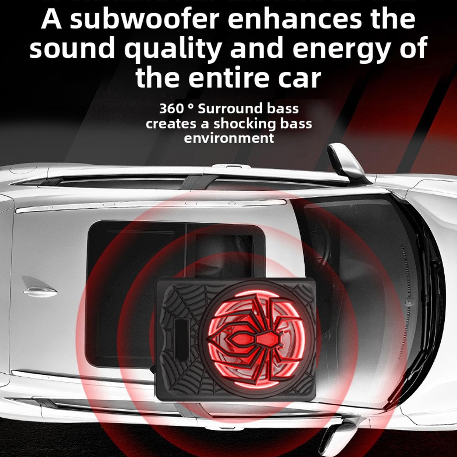 Generic 10-calowy Subwoofer Samochodowy o Mocy 1250 W. Wbudowany Wzmacniacz z Dynamicznym Basem LED i Głębokim Basem do Samochodów Ciężarowych Typu SUV