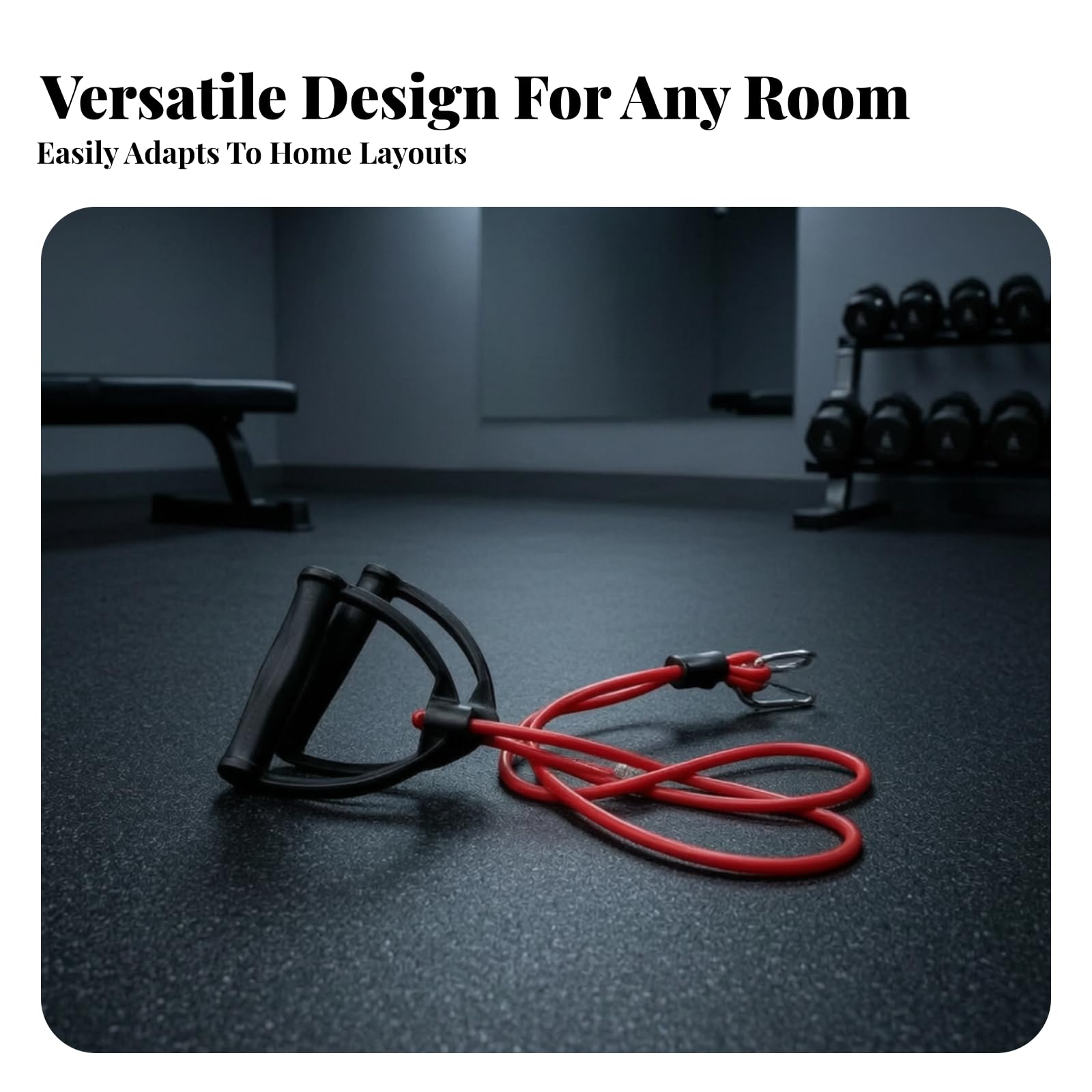 Reißfest Expander mit Metallkarabiner | Fitnessseil mit Handgriffen, vielseitig, Expanderband, für Heimtraining, unterwegs