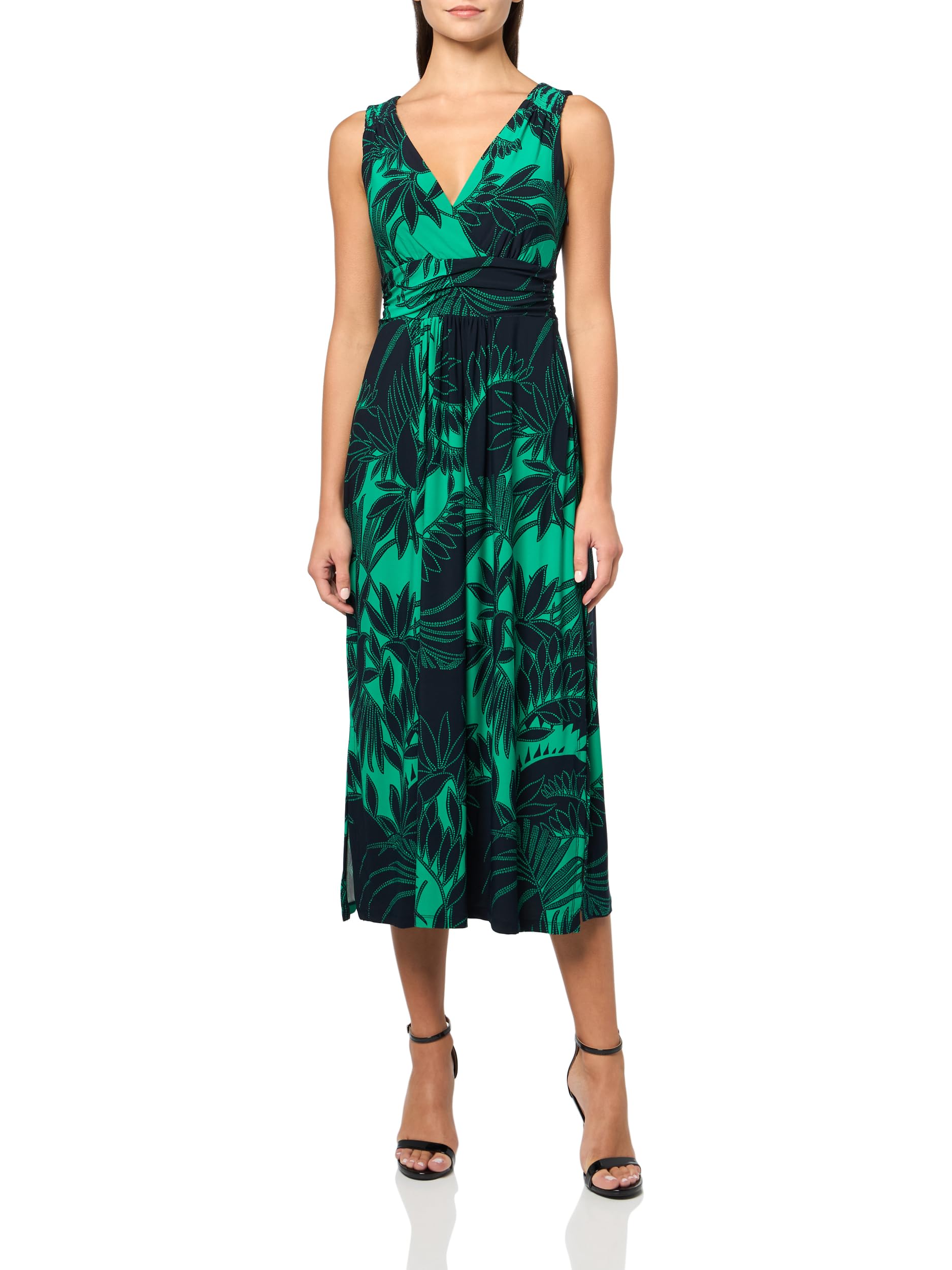 Tommy Hilfiger Women's Sleeveless Surplice Neck Jersey A-Line Midi Dress