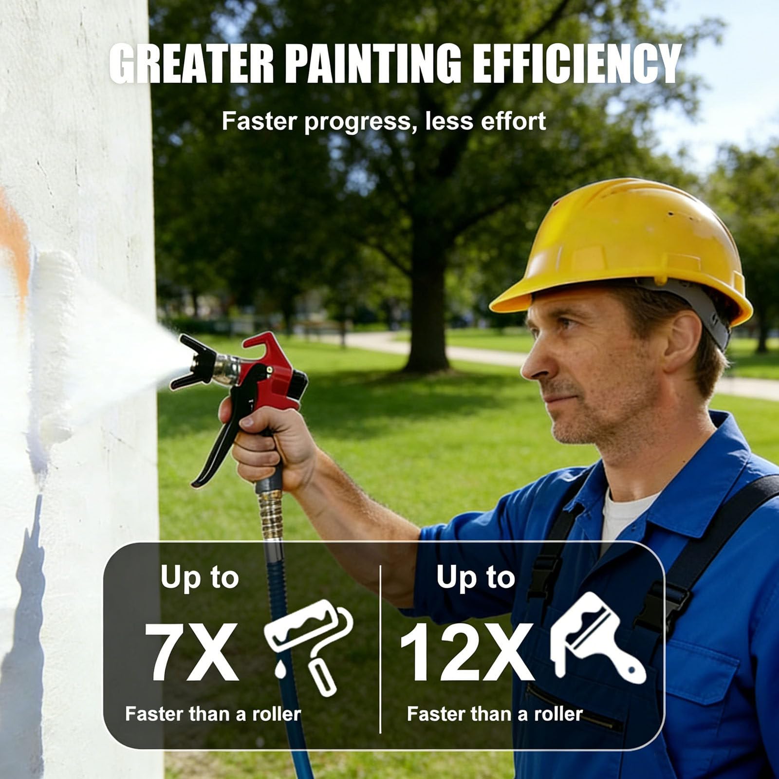 Airless - Pulverizador de Pintura, 1800W con Embudo de 6.5L, para el Propietario pintando fachadas y Exteriores de su casa
